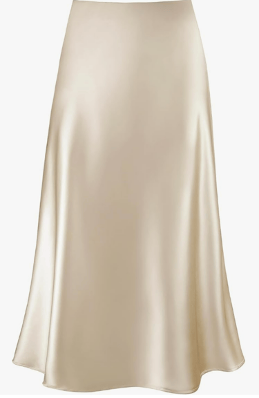 cream satin skirt