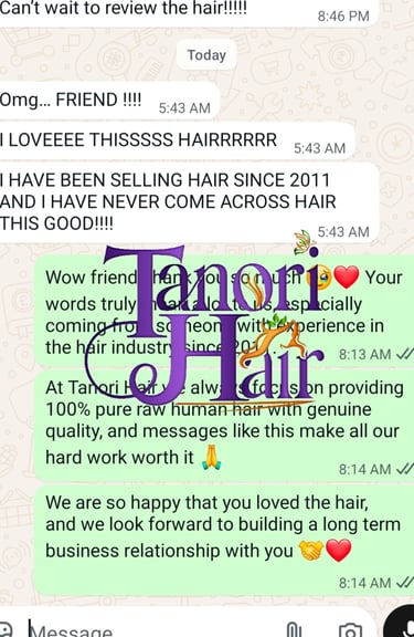 International customer review for luxury raw human hair extensions