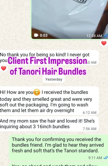 Premium raw Indian hair testimonial from salon customer