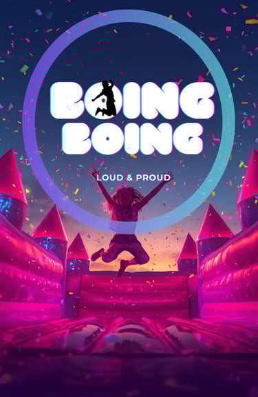 a girl jumping on a bounqe bounce