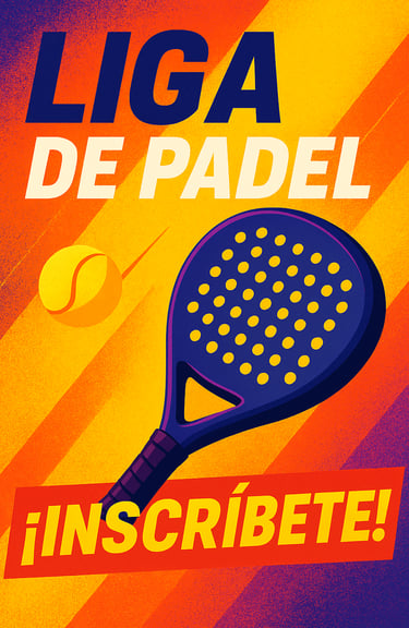 pala de padel con pelota inscripción
