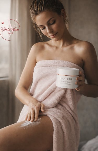 Crema reafirmante corporal de Biotherm con colágeno. Sinda Vega