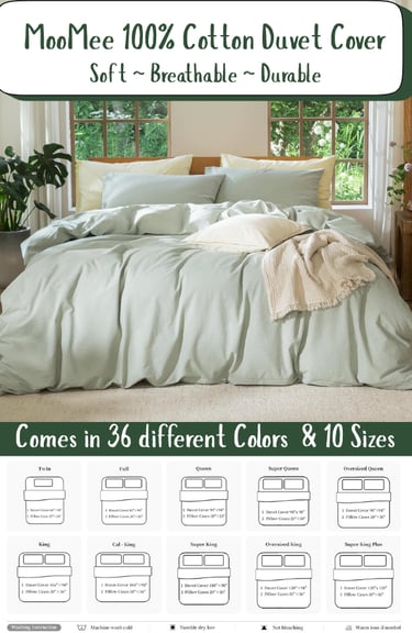 100% Cotton Duvet Cover 35 Colors Available