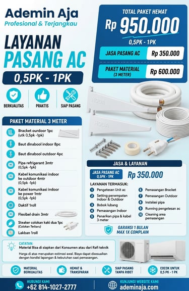 Layanan Pasang AC Ademin Aja