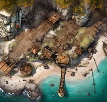 battle map, l'île secrète des pirates