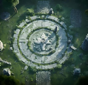 Lieu de culte au cœur de la forêt battlemap