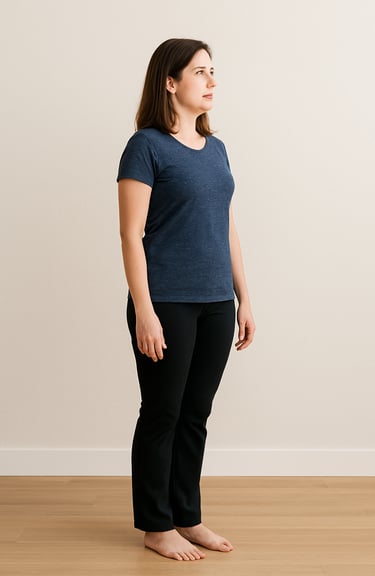 patient practicing balance training position