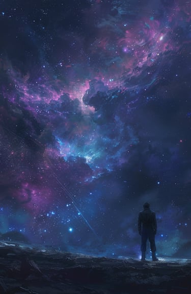A man contemplates the universe