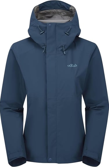 Rab Downpour Jacket Lightweight Waterproof Hooded Coat for Hiking & Trekking