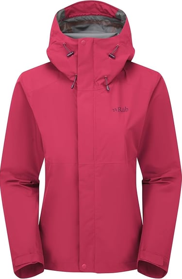 Rab Downpour Jacket Lightweight Waterproof Hooded Coat for Hiking & Trekking