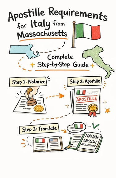 Apostille Requirements for Italy From Massachusetts