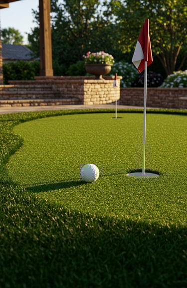 artificial turf fringe around a putting green in Wellington, FLorida