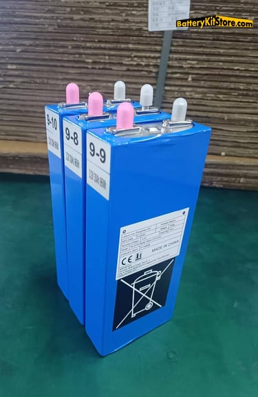 detail of LiFePO4 prismatic battery cells