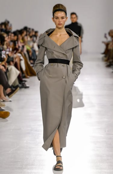 Max Mara puff-sleeve trench coat Spring Summer 2026.