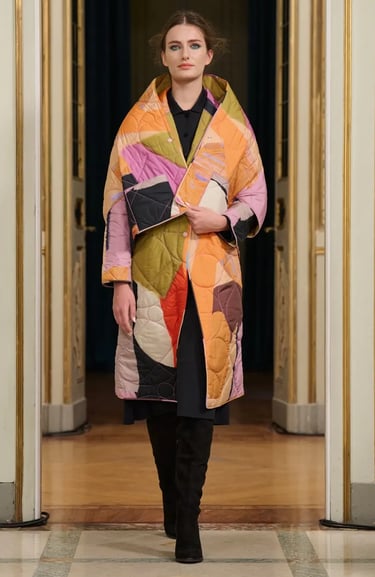 The A Story patchwork quilt coat Spring Summer 2026