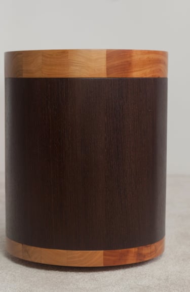 tabouret mobile en merisier et wengué