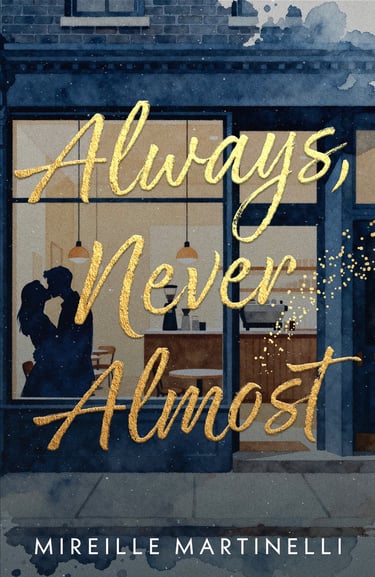 a woman in a blue dress standing in front of a window