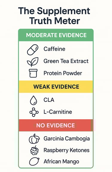  infographic titled "The Supplement Truth Meter"