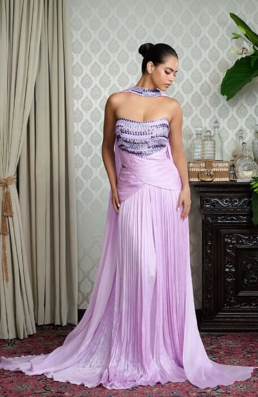 Lilac Textured Gown