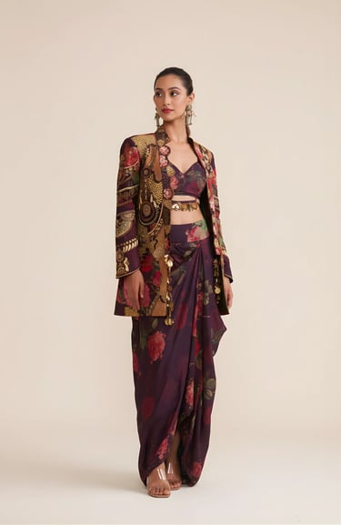 Long Jacket Skirt Set