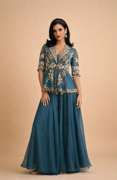 Peplum Top Sharara Set