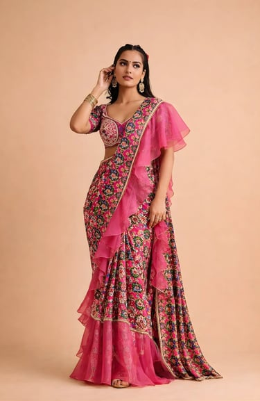 Ruffle Saree