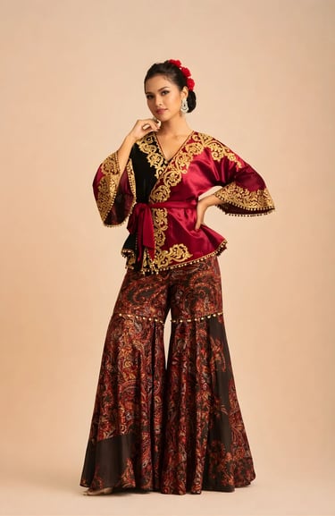 Wrap Jacket Garara Set