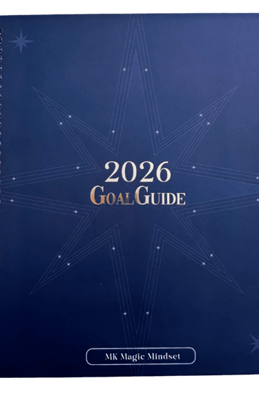 Book cover of 2026 GoalGuide by MK Magic Minset, constellation star on a dark blue background.
