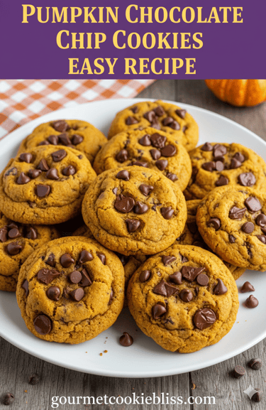 A generous pile of fluffy pumpkin chocolate chip cookies on a white plate, showcasing their softness