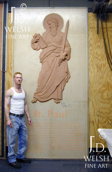 St. PAul - 72" - clay sculpture - Jeremiah D Welsh