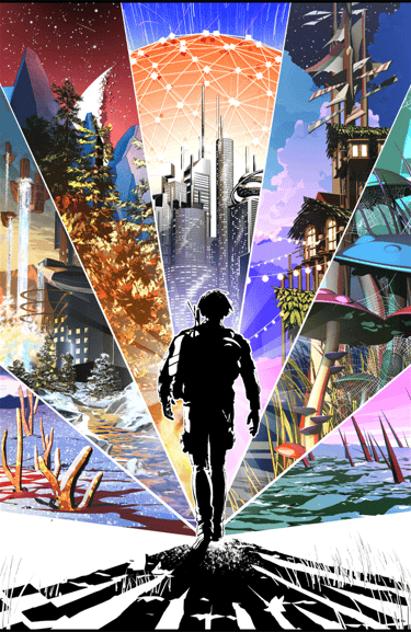 Interdimensional Vagabond Issue 01 cover – Grey arrives on Earth and begins his fight for peace