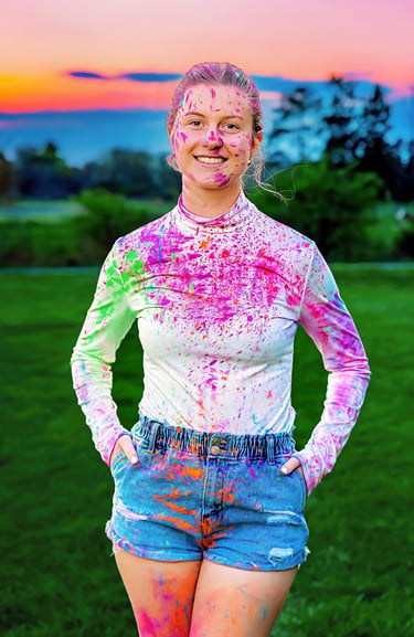 Senior rep team in Manheim PA. Paint powder senior pictures Lititz PA by Hershey PA Senior Picture Photographer