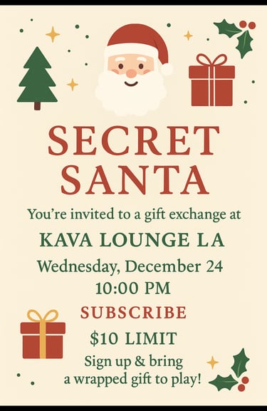 Interior view of Kava Lounge LA in Reseda showing event space and seating area