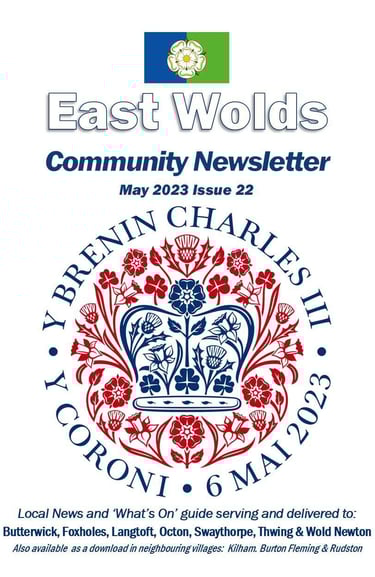 Cover shot of the May 2023 issue of the East Wolds Community Newsletter
