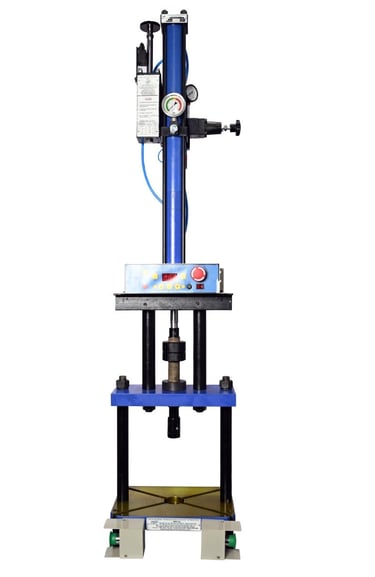 2-pillar Anti-Rotation pneumatic press machine produced by national pneumatic systems-vasai for cutting bending etc purpose