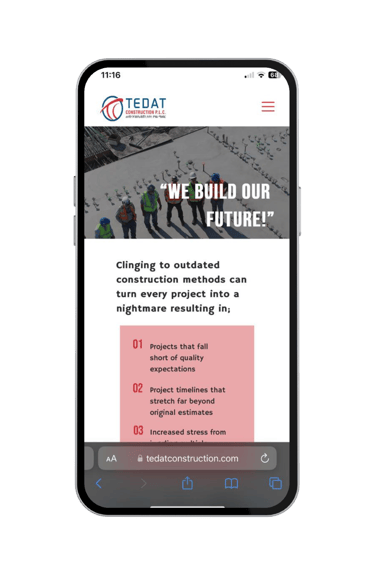 TEDAT Construction Company Web Design