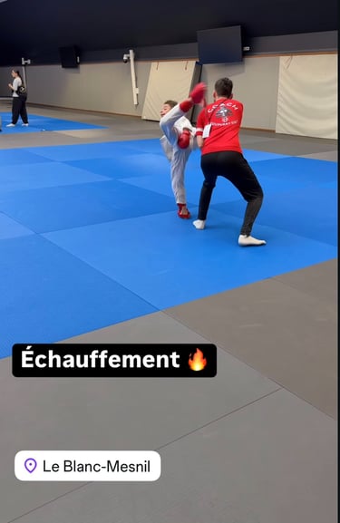 échauffement des deux combattants