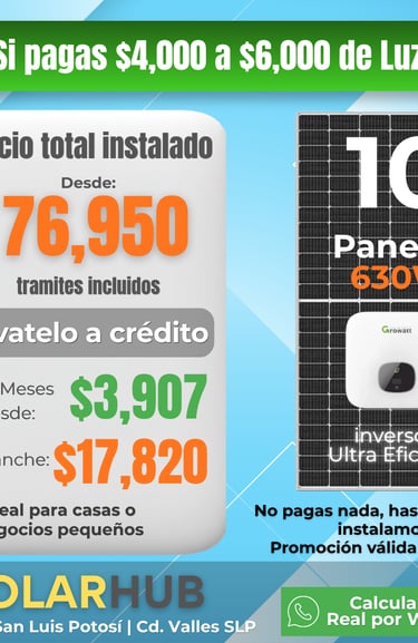 10 paneles credito contado enganche mensualidad