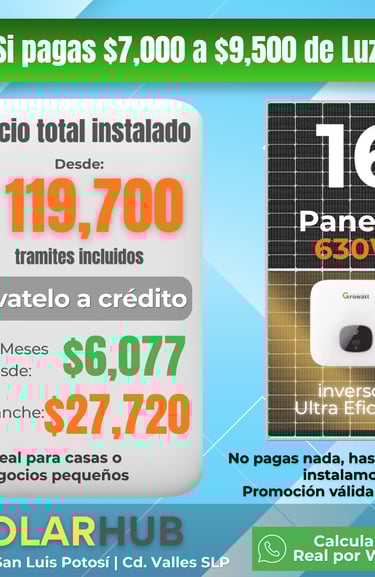 16 paneles credito contado enganche mensualidad 12 meses