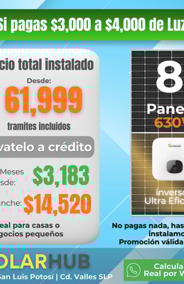 8 paneles céedito y contado enganche mensualidad