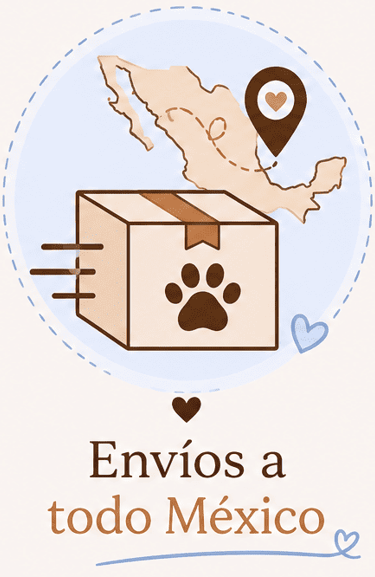 Ilustración para el envío de artículos para mascotas en todo México.