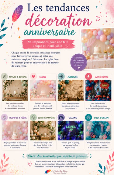 Les tendances décoration anniversaire.