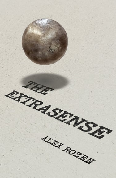 A shot put ball hovering over a typewritten page