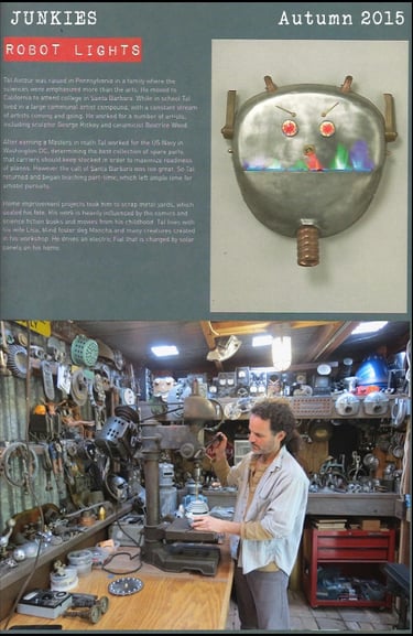Australian magazine Junkies article on Santa Barbara artist Tal Avitzur.