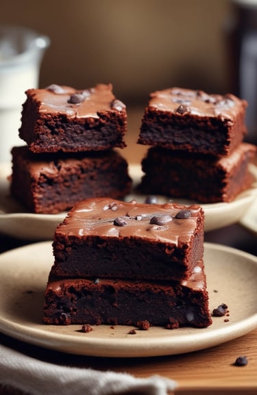 Close-up of a moist almond flour chocolate cake slice on a rustic plate.