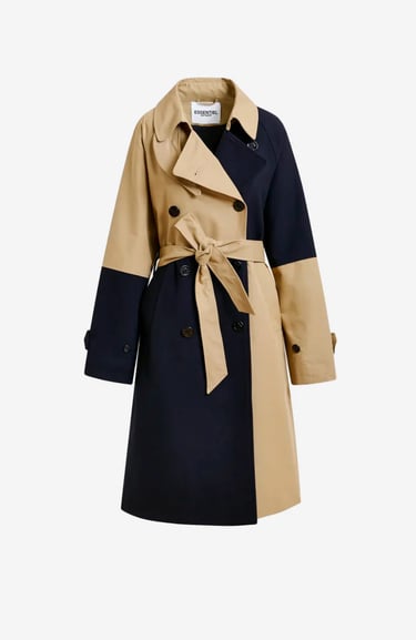 formal long trench coat outfit