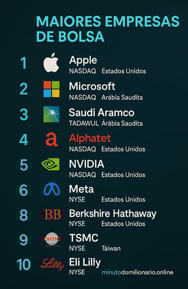 Imagem que representa as maiores empresas da bolsa de valores