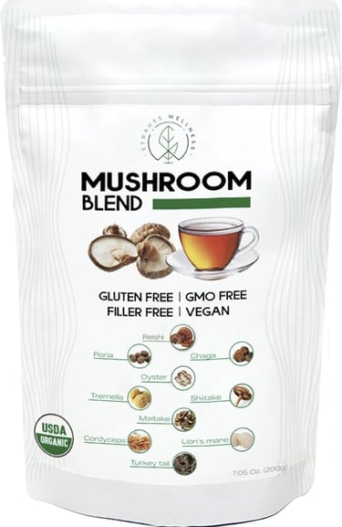 a bag of mushroom soup with mushrooms and mushrooms