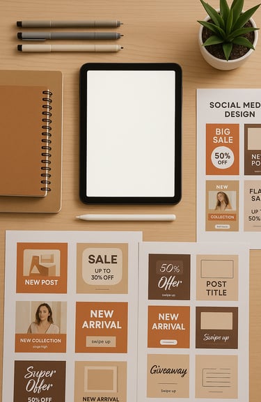 Workspace-organizado-tablet-canetas-notebooks-projetos-design-redes-sociais