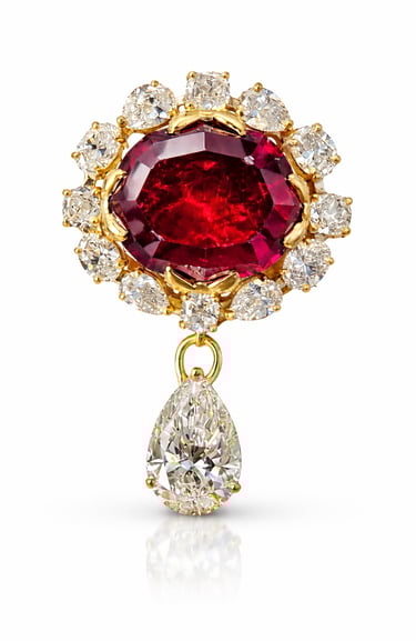 The Red Hope Cuprite Diamond Pendant